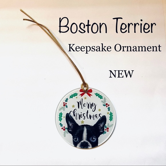 Other - 🐕 Boston Terrier Acrylic Keepsake Christmas Ornament Dog Bead Collectible